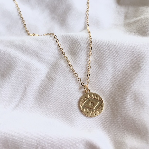 Evil Eye Sun Coin Pendant - Picture 3 of 7